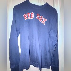 Boston Red Sox 47 Navy long sleeve tee with team name on front and logo on back.